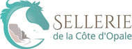 Logo sellerie côte d'Opale cheval plage falaise mer 
